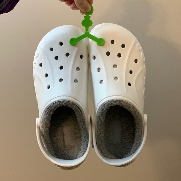 White Fur-Lined Crocs - Picture 4 of 10